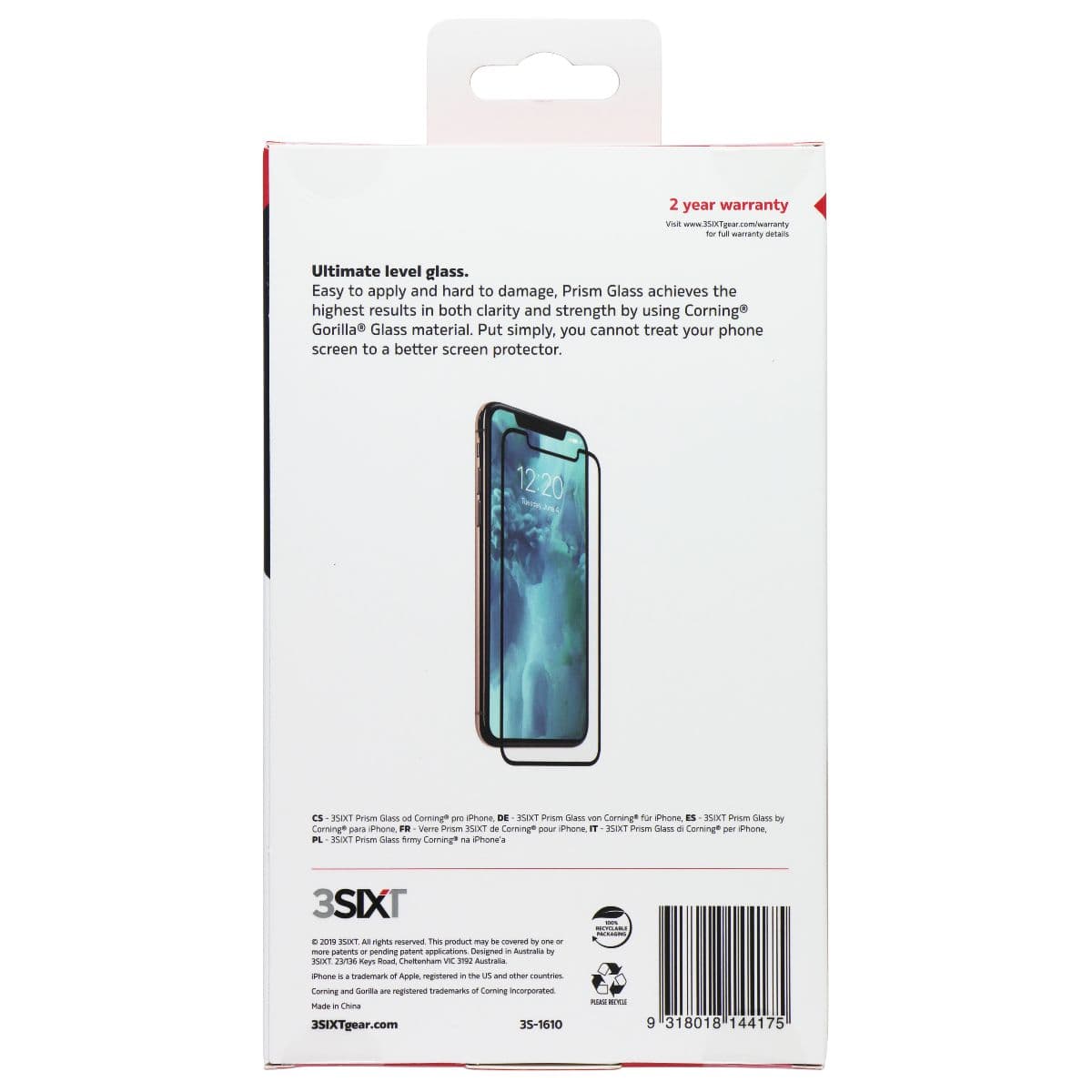 3SIXT Prism Glass Screen Protector for Apple iPhone 11 Pro Max image 2