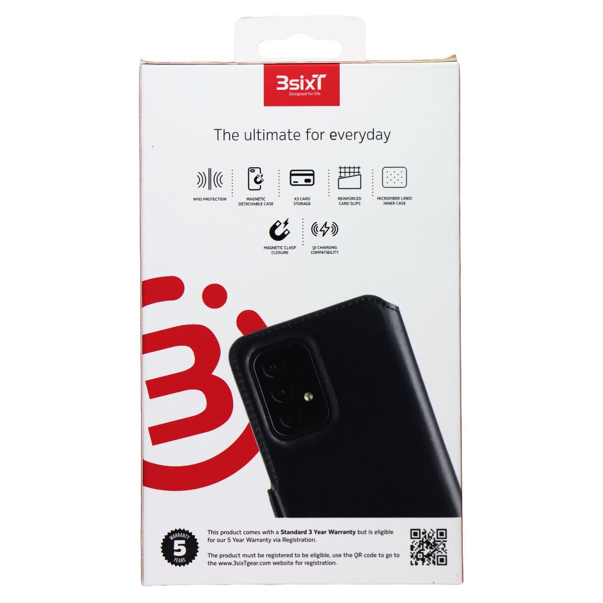 3sixT NeoWallet Protective Wallet Case for Samsung Galaxy A53 5G - Black image 2