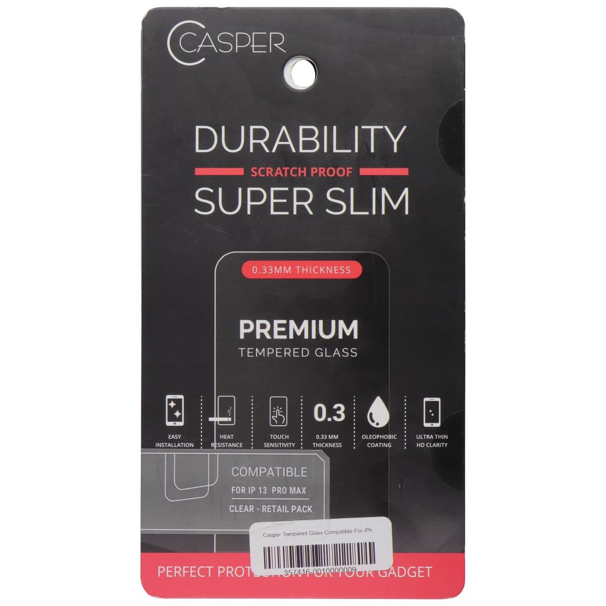 Casper Super Slim Scratch Proof Tempered Glass for Apple iPhone 13 Pro Max image 1