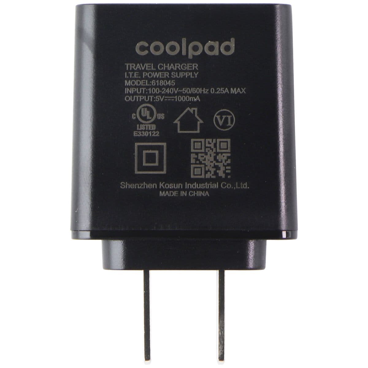 CoolPad 5V/1000mA USB-A Travel Charger (618045) - Black image 3