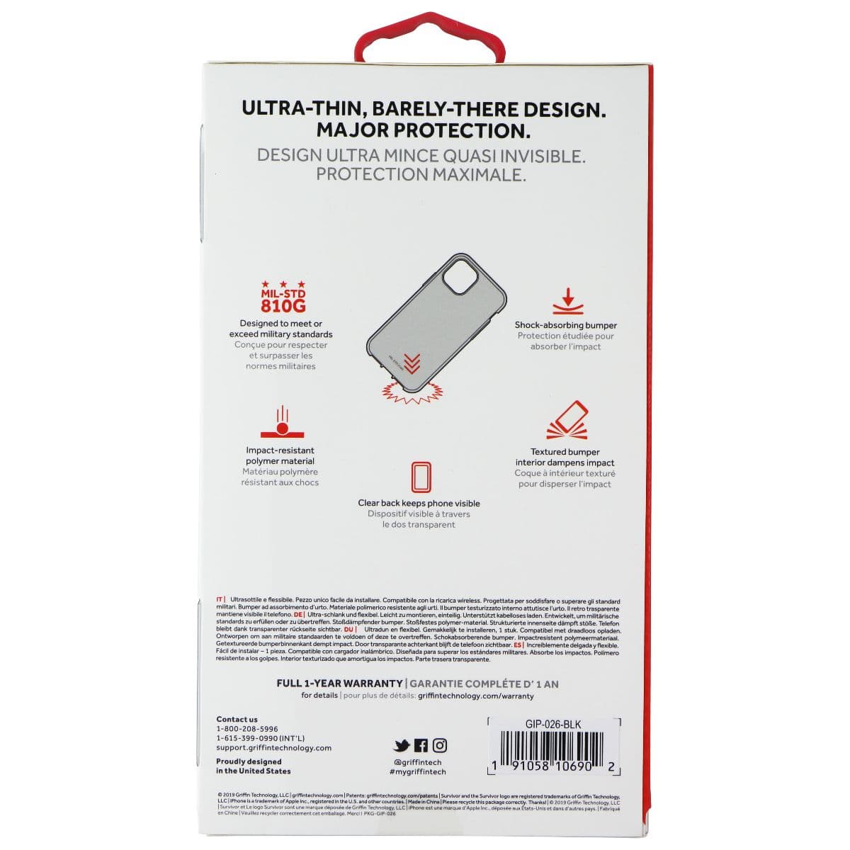 Griffin Survivor Clear Series Case for Apple iPhone 11 Pro Max - Black image 2