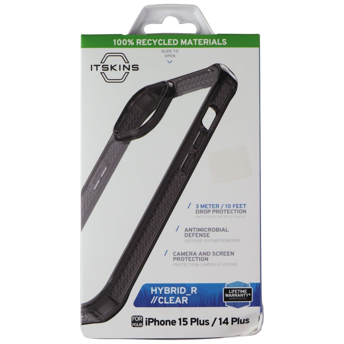 ITSKINS Hybrid_R Clear Case for Apple iPhone 15 Plus/14 Plus - Black/Transparent image 1