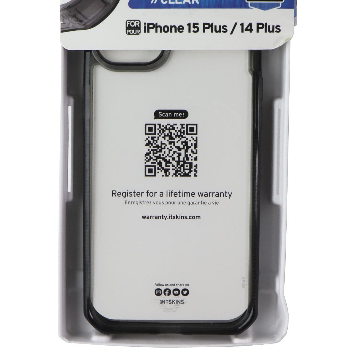 ITSKINS Hybrid_R Clear Case for Apple iPhone 15 Plus/14 Plus - Black/Transparent image 3