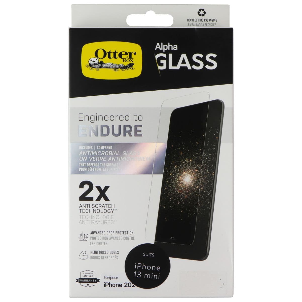 OtterBox Alpha Glass Series Screen Protector for iPhone 13 mini image 1