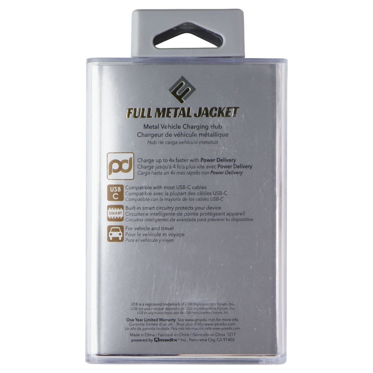 Qmadix Full Metal Jacket USB-C Power Delivery Car Charger - Silver image 2