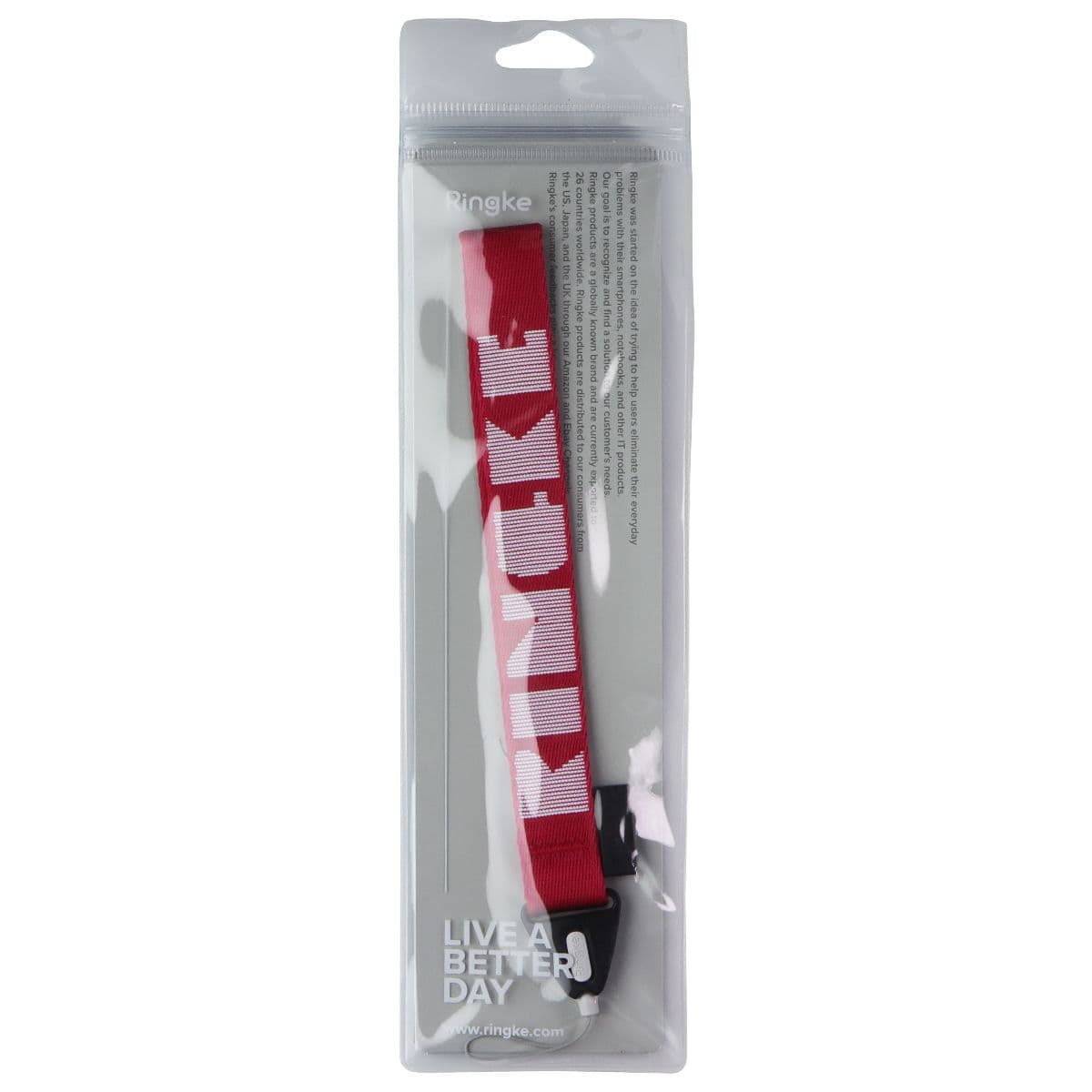 Ringke Camera and Phone Wrist Strap Lanyard - Red / White Letters image 1