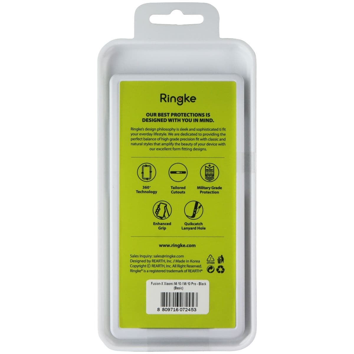 Ringke Fusion X Series Case for Xiaomi Mi 10 / Mi 10 Pro - Clear / Black image 2