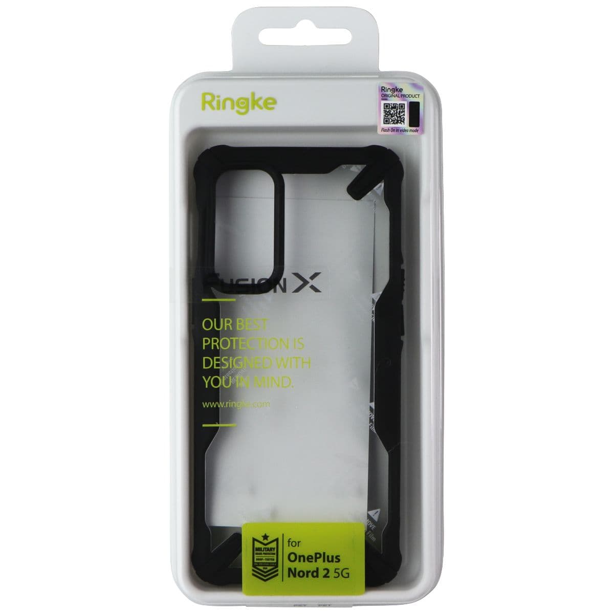 Ringke Fusion X Case for OnePlus Nord 2 5G - Clear / Black image 1