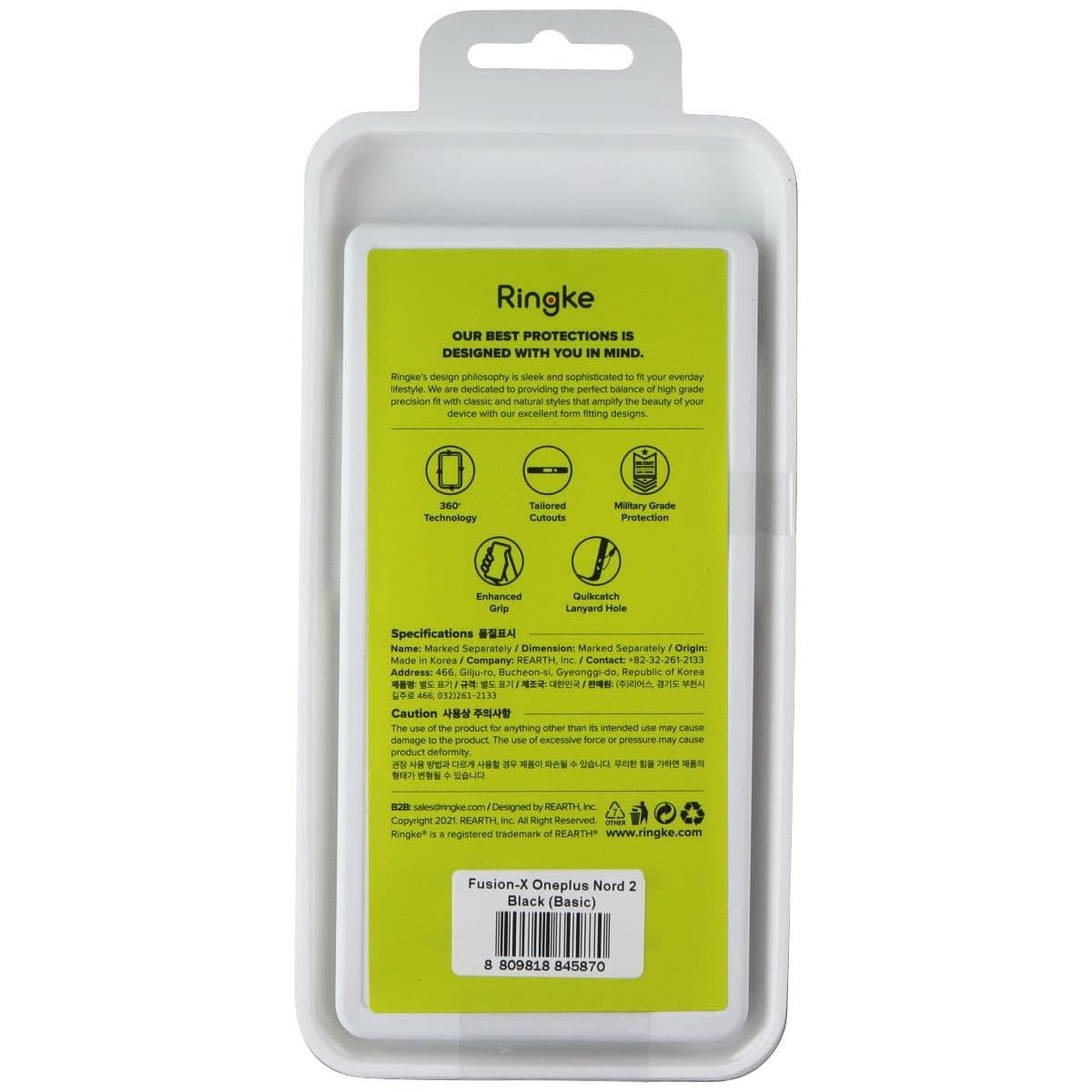 Ringke Fusion X Case for OnePlus Nord 2 5G - Clear / Black image 2