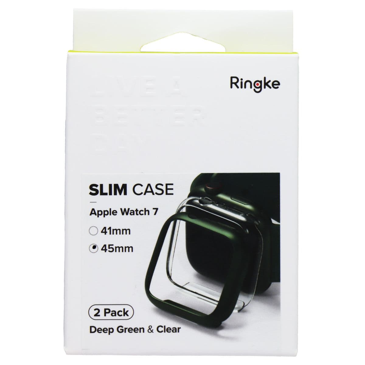 Ringke Slim Case for Apple Watch 7 (45mm) - Deep Green & Clear (2 Pack) image 1