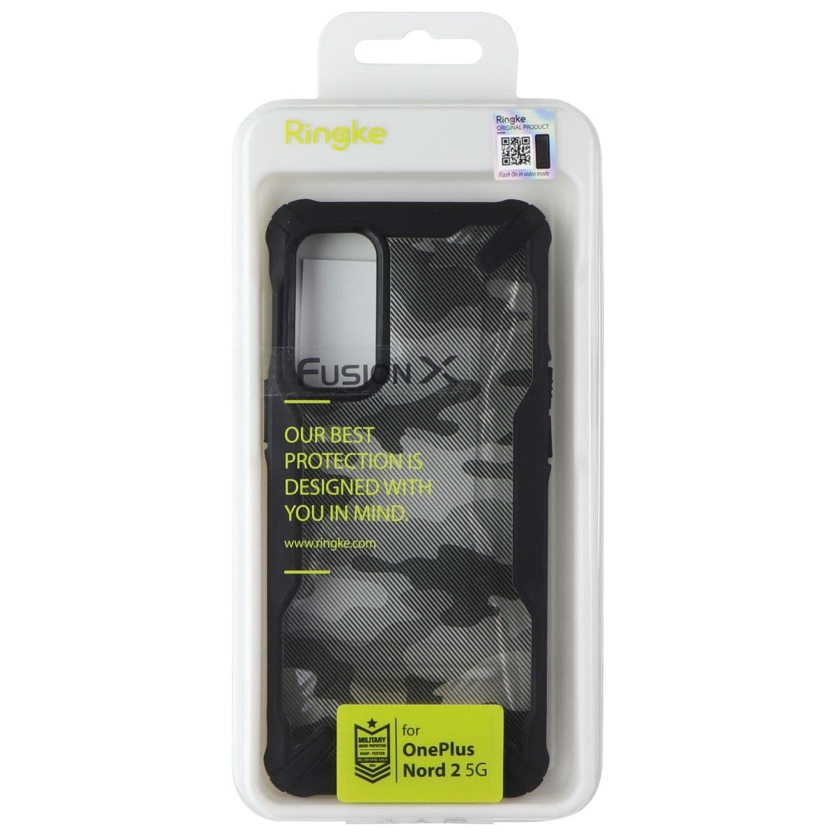 Ringke Fusion X Case for OnePlus Nord 2 5G - Black Camo image 1