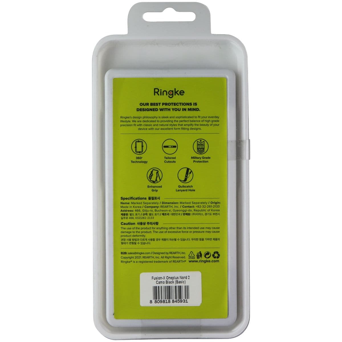 Ringke Fusion X Case for OnePlus Nord 2 5G - Black Camo image 2