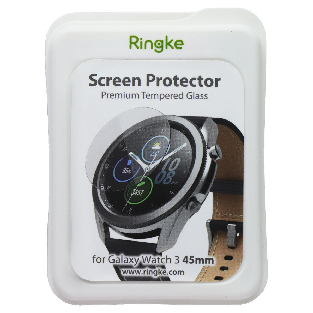 Ringke Premium Tempered Glass Screen Protector for Galaxy Watch 3 (45mm) - 4 Pk image 1