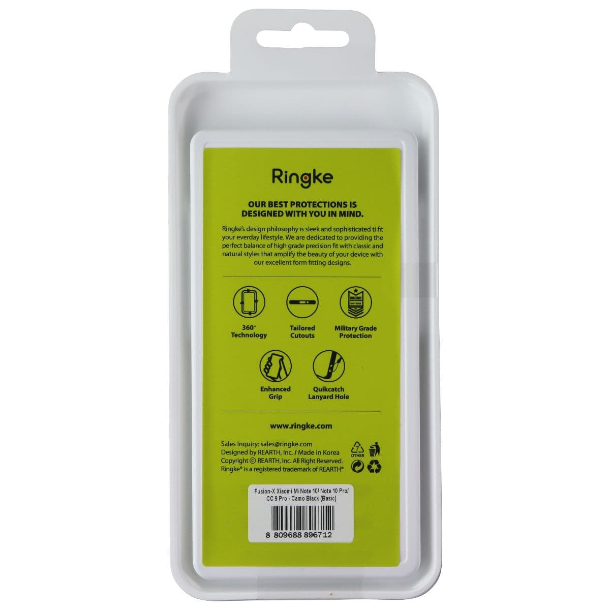 Ringke Fusion X Series Case for Xiaomi Mi Note 10 / Note 10 Pro - Black Camo image 2