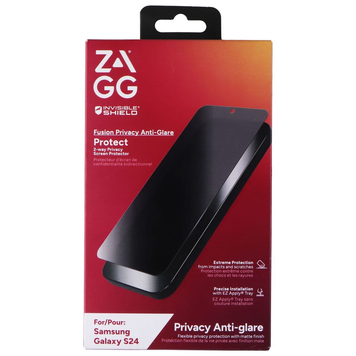 ZAGG Invisible Shield Fusion Privacy Anti-Glare Screen Protector for Galaxy S24 image 1