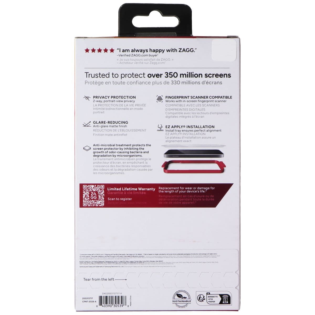 ZAGG Invisible Shield Fusion Privacy Anti-Glare Screen Protector for Galaxy S24 image 2