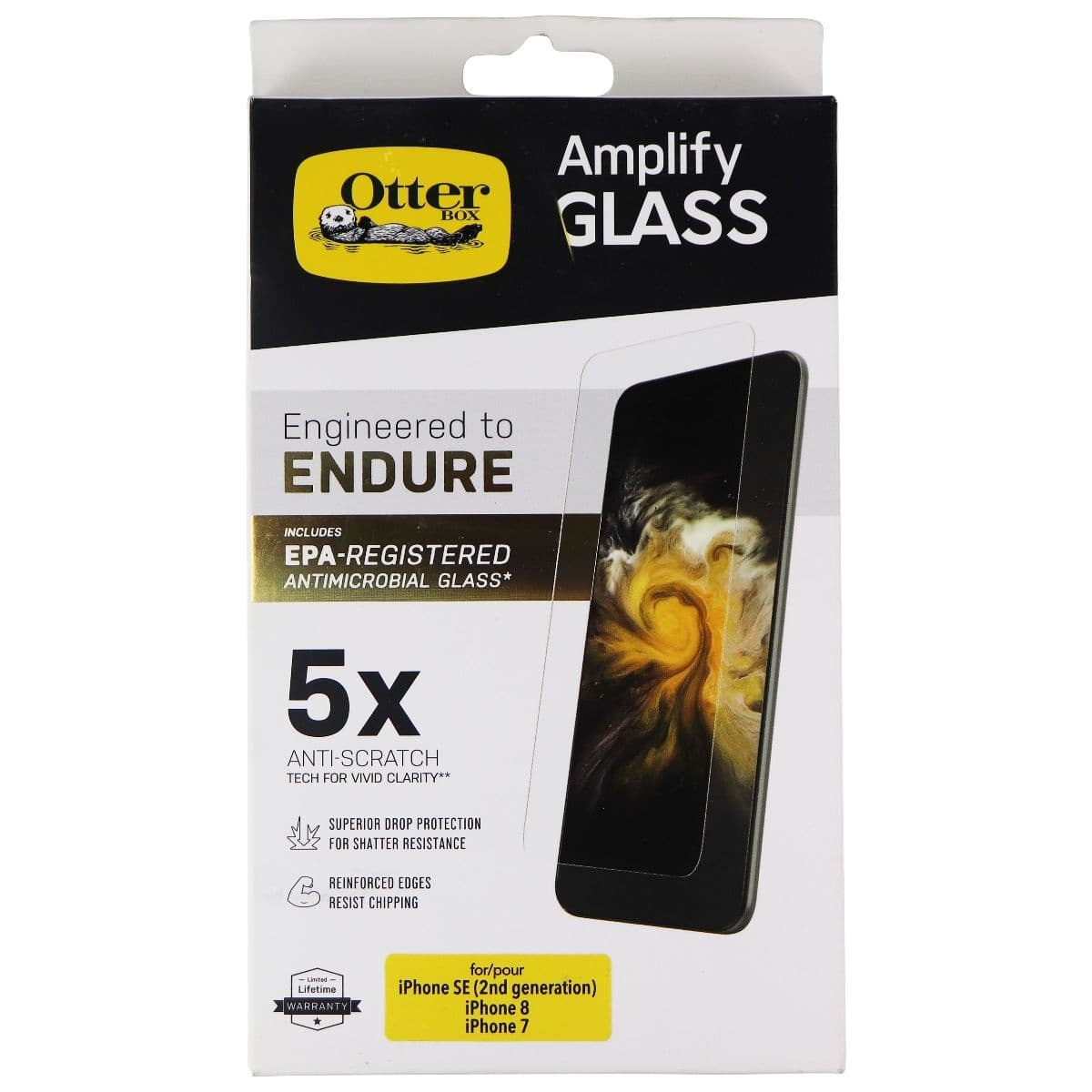 OtterBox Amplify Glass Tempered Glass for iPhone SE (2nd Gen) / 8 / 7 - Clear image 1