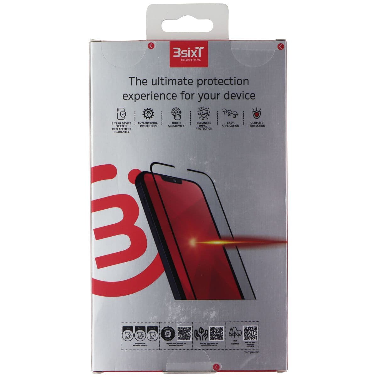 3SIXT PrismShield Hybrid Screen Protector for iPhone 13/13 Pro/12 Pro (Ultimate) image 2
