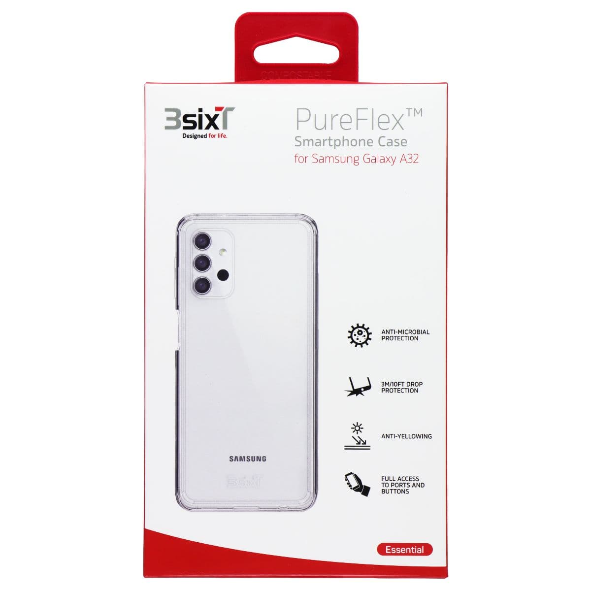 3SIXT PureFlex Series Case for Samsung Galaxy A32 - Clear image 1