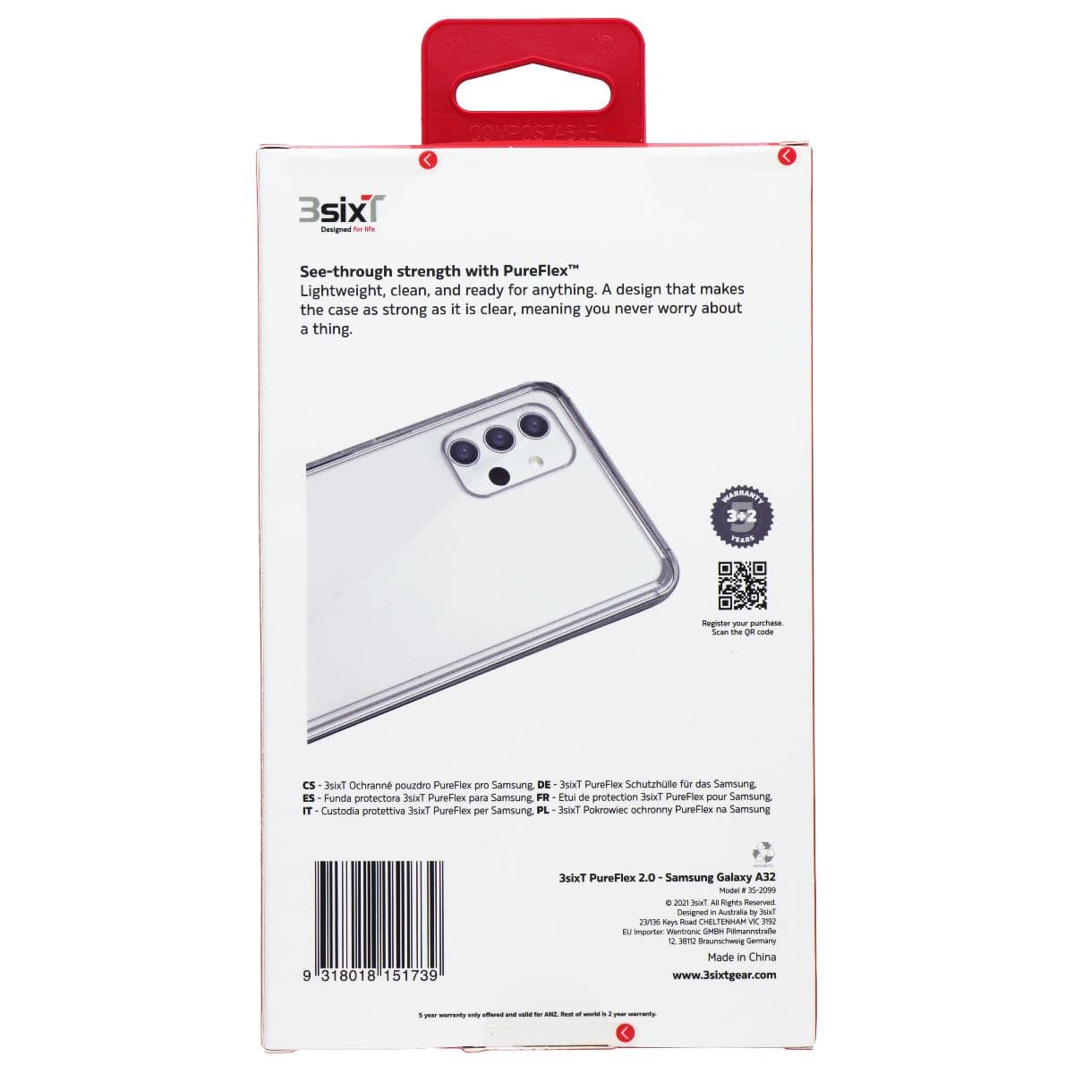 3SIXT PureFlex Series Case for Samsung Galaxy A32 - Clear image 2