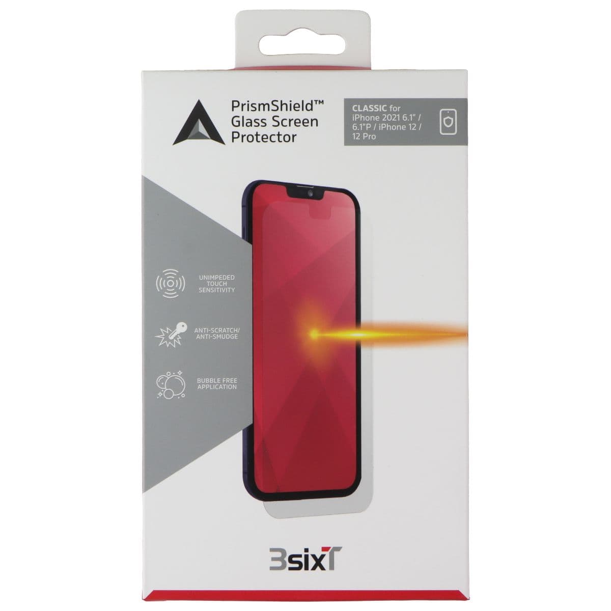 3SIXT PrismShield Glass Screen Protector for Apple iPhone 13/13 Pro/12/12 Pro
