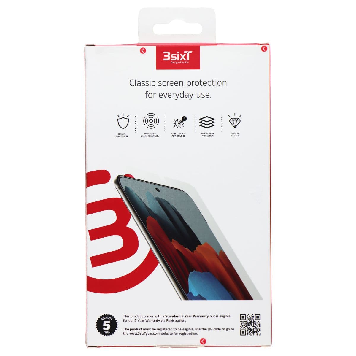 3SIXT PrismShield Film Screen Protector for Samsung Galaxy S22+ (Plus) - 2 Pack image 2