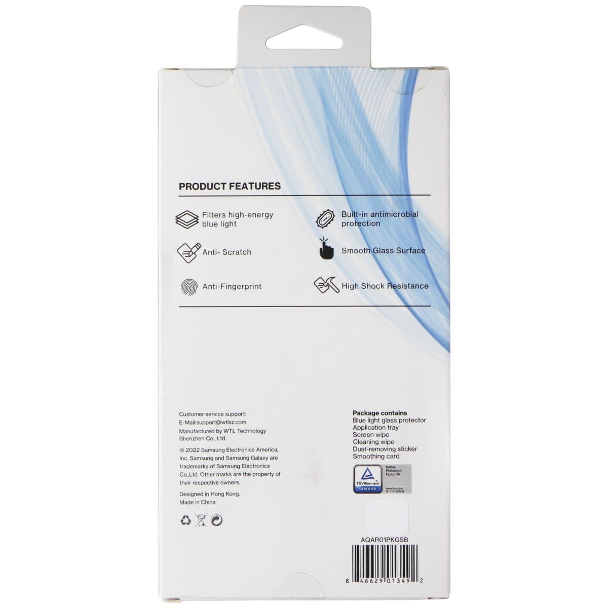 AQA Blue Light Glass Screen Protector for Samsung Galaxy S22 - Clear image 2