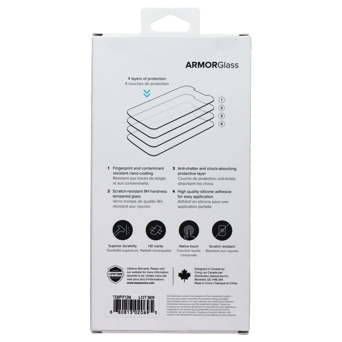 Axessorize ArmorGlass Tempered Glass for iPhone 13 mini - Clear image 1