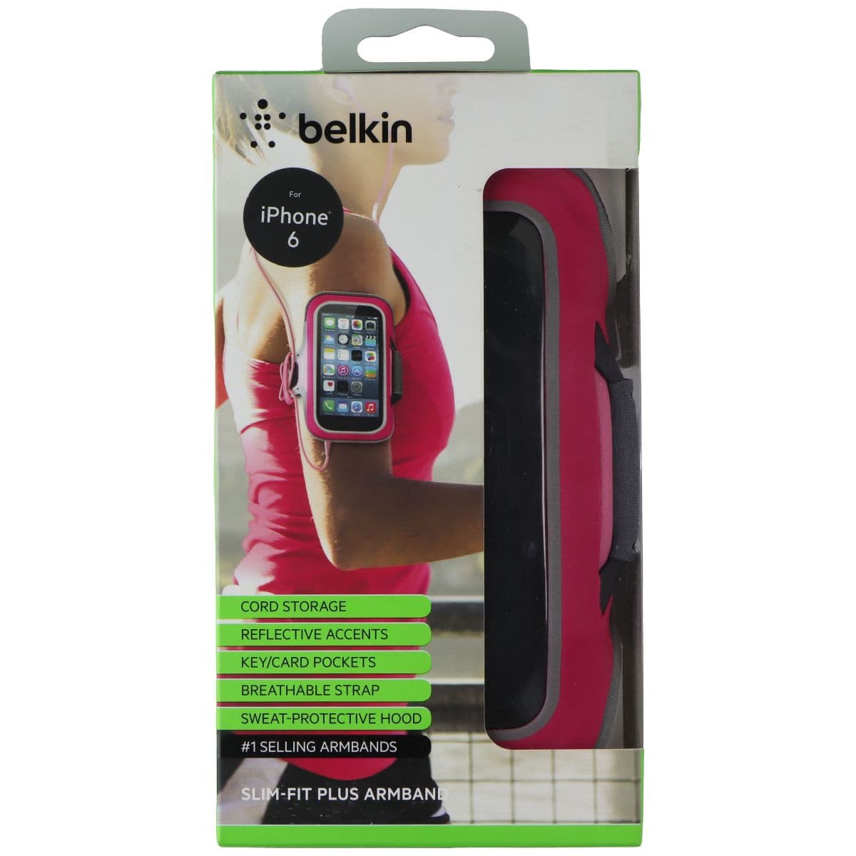 Belkin Slim-Fit Plus Armband for Apple iPhone 6 - Fuchsia image 1