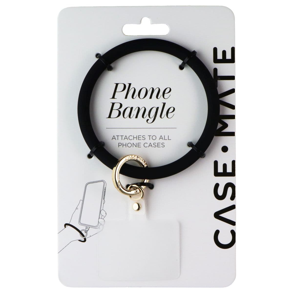 Case-Mate Universal Phone Bangle Bracelet for Phone Cases - Black image 1