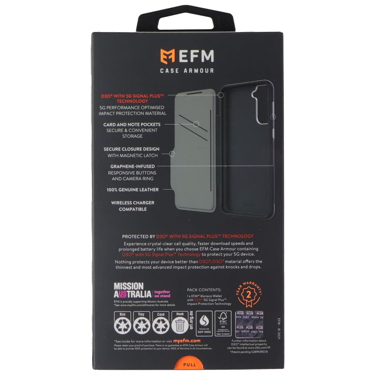 EFM Monaco Hard Folio Case for Samsung Galaxy (S21+) 5G - Black image 2