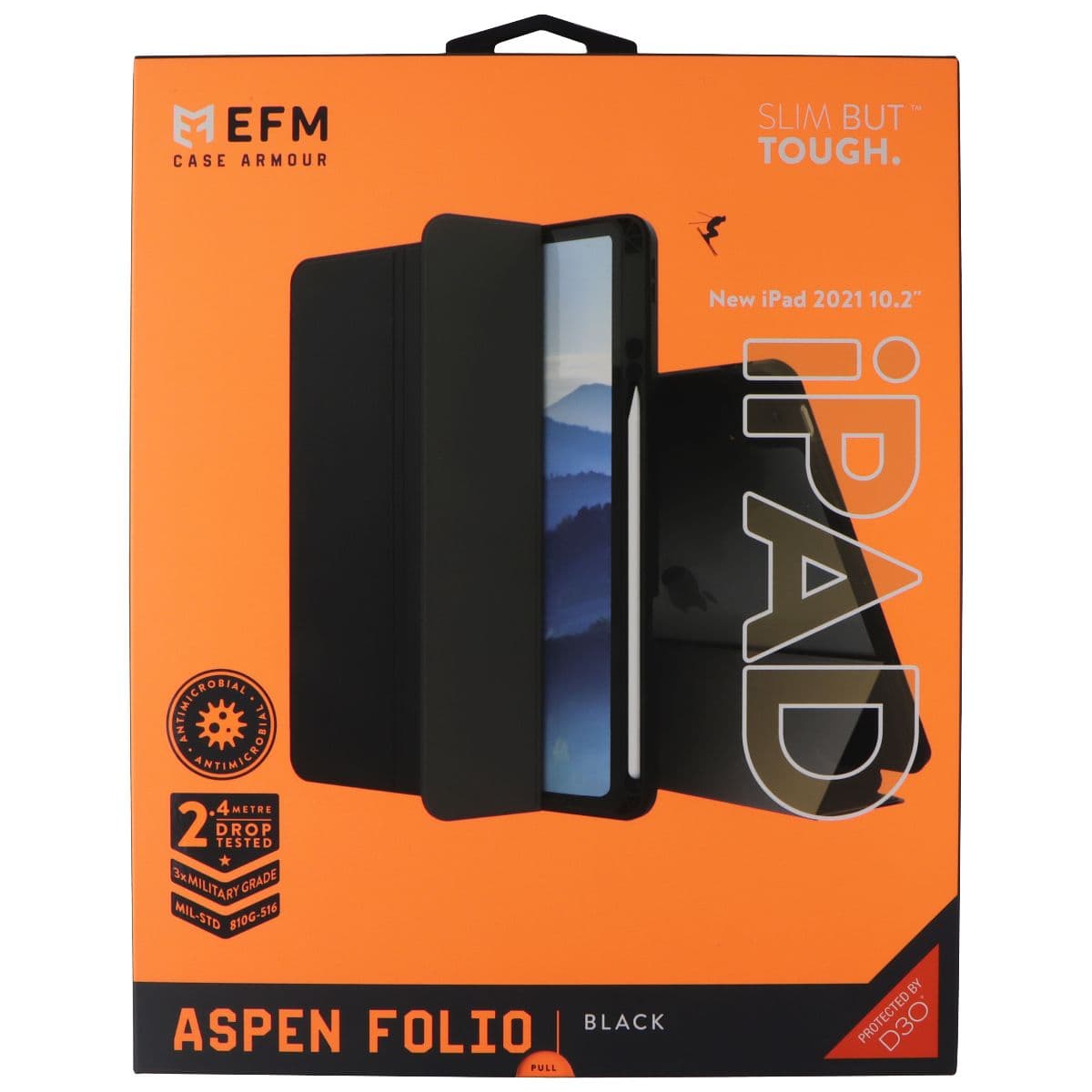 EFM Aspen Folio Case Armour for Apple iPad 9th/8th/7th Gen (10.2-inch) - Black image 1