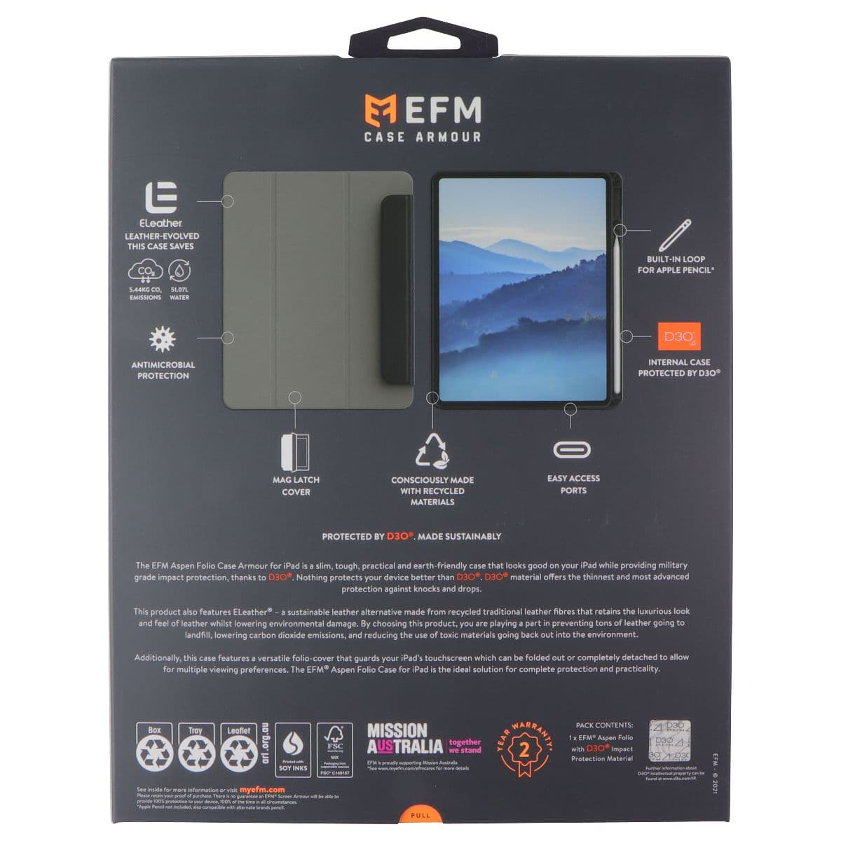 EFM Aspen Folio Case Armour for Apple iPad 9th/8th/7th Gen (10.2-inch) - Black image 2