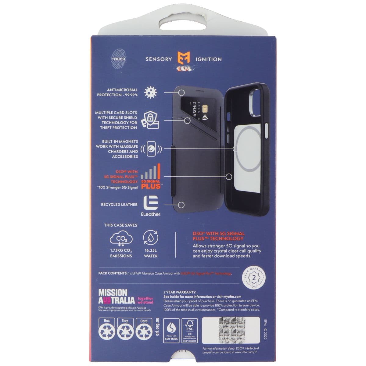 EFM Monaco Wallet Folio Case for MagSafe for iPhone 14 Pro Max - Black/Gray image 2