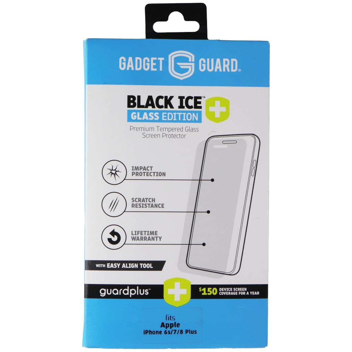Gadget Guard (Black Ice+) Glass with Align Tool for iPhone 8 Plus/7 Plus/6s Plus image 1