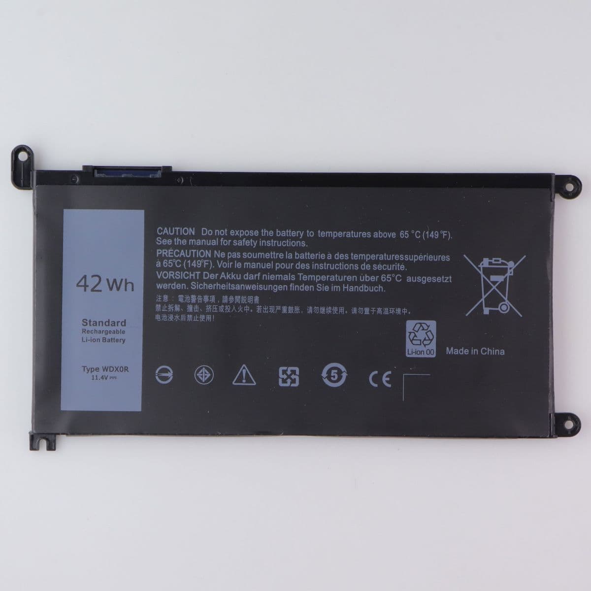 Repair Part - 42Wh 11.4V (WDX0R) Battery for Dell Inspiron 13/15 Laptop