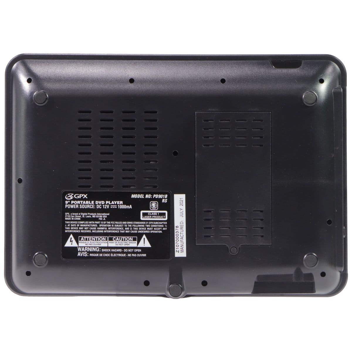 GPX 9-inch Standard Portable DVD Player with Remote - AV Out/Playback Controls image 8