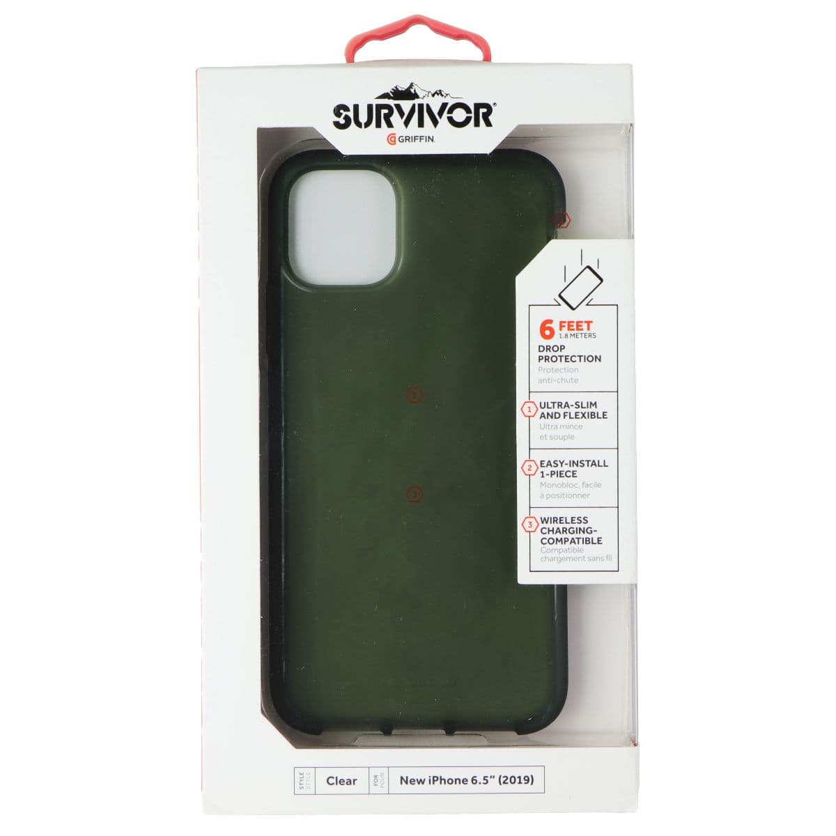 Griffin Survivor Clear Series Case for Apple iPhone 11 Pro Max - Green image 1