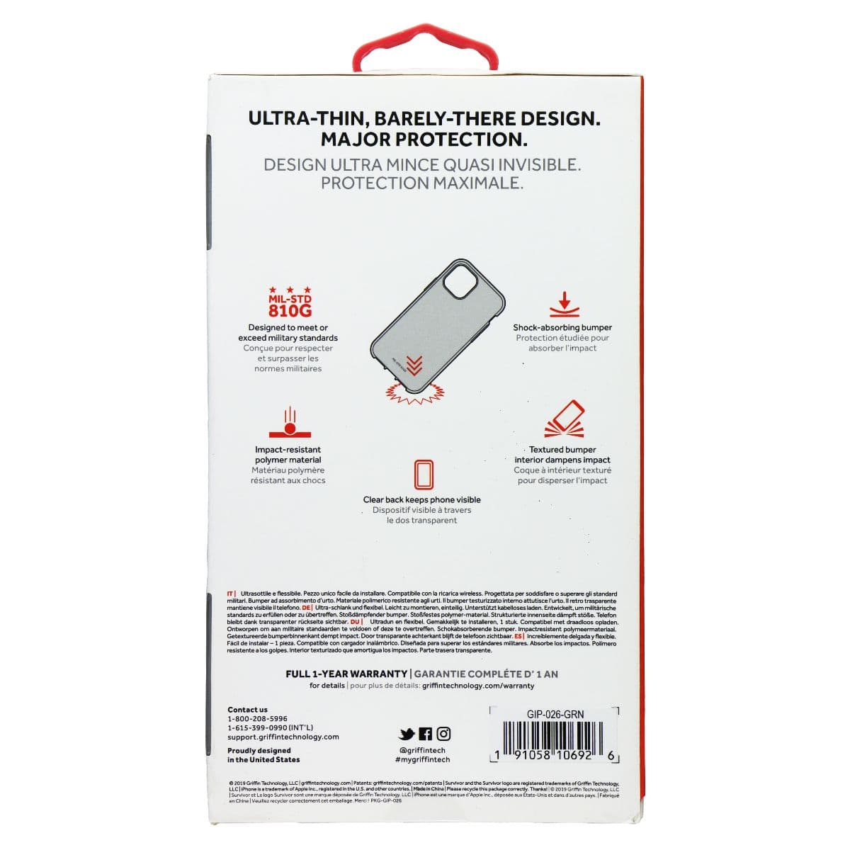 Griffin Survivor Clear Series Case for Apple iPhone 11 Pro Max - Green image 2