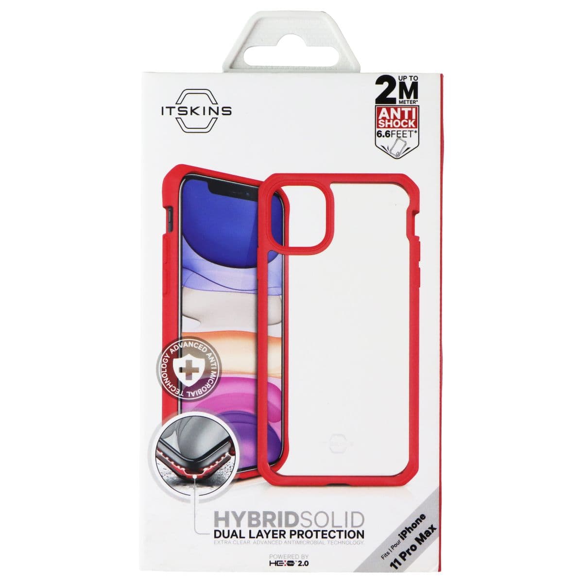 ITSKINS Hybrid Solid Series Case for Apple iPhone 11 Pro Max - Coral/Transparent image 1