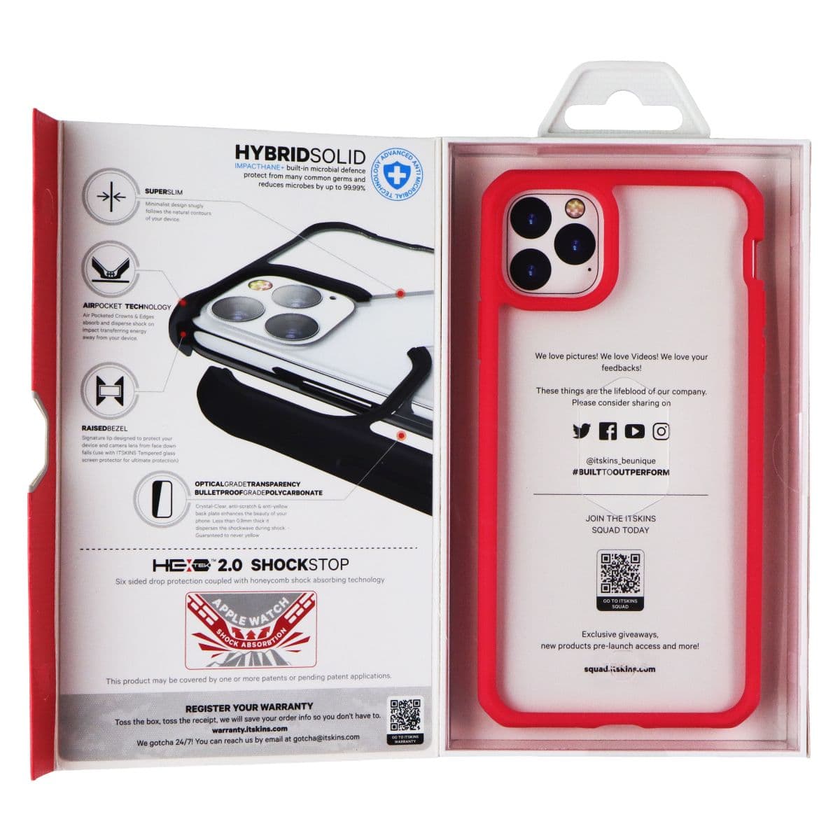 ITSKINS Hybrid Solid Series Case for Apple iPhone 11 Pro Max - Coral/Transparent image 3