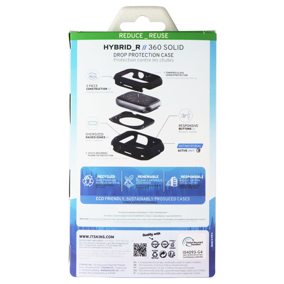 ITSKINS Hybrid_R Case/Screen Protector for Apple Watch 8/7 (41mm) - Light Purple image 2