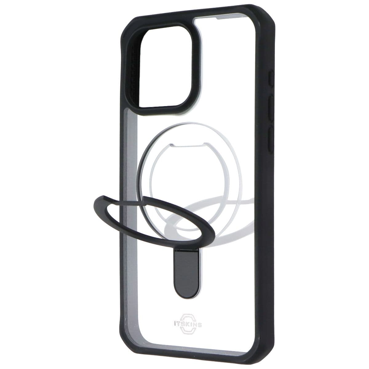 ITSKINS Hybrid_R // Stand Case for MagSafe for iPhone 15 Pro Max - Black/Clear image 1