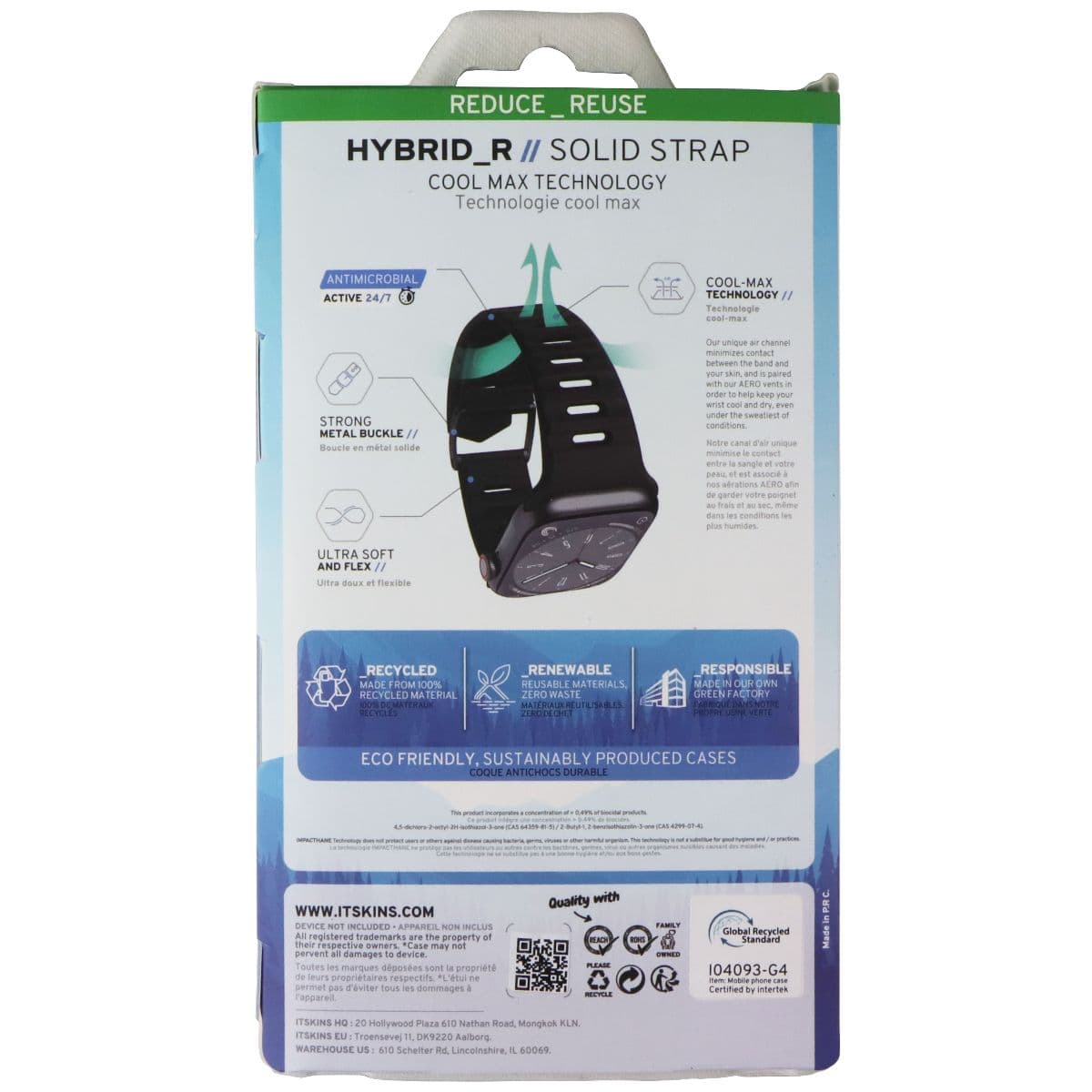 ITSKINS Hybrid_R Silicone Band for Apple Watch Ultra(49mm)/8/7(45mm) - Black image 2