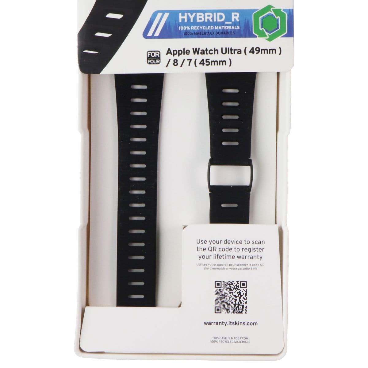 ITSKINS Hybrid_R Silicone Band for Apple Watch Ultra(49mm)/8/7(45mm) - Black image 3