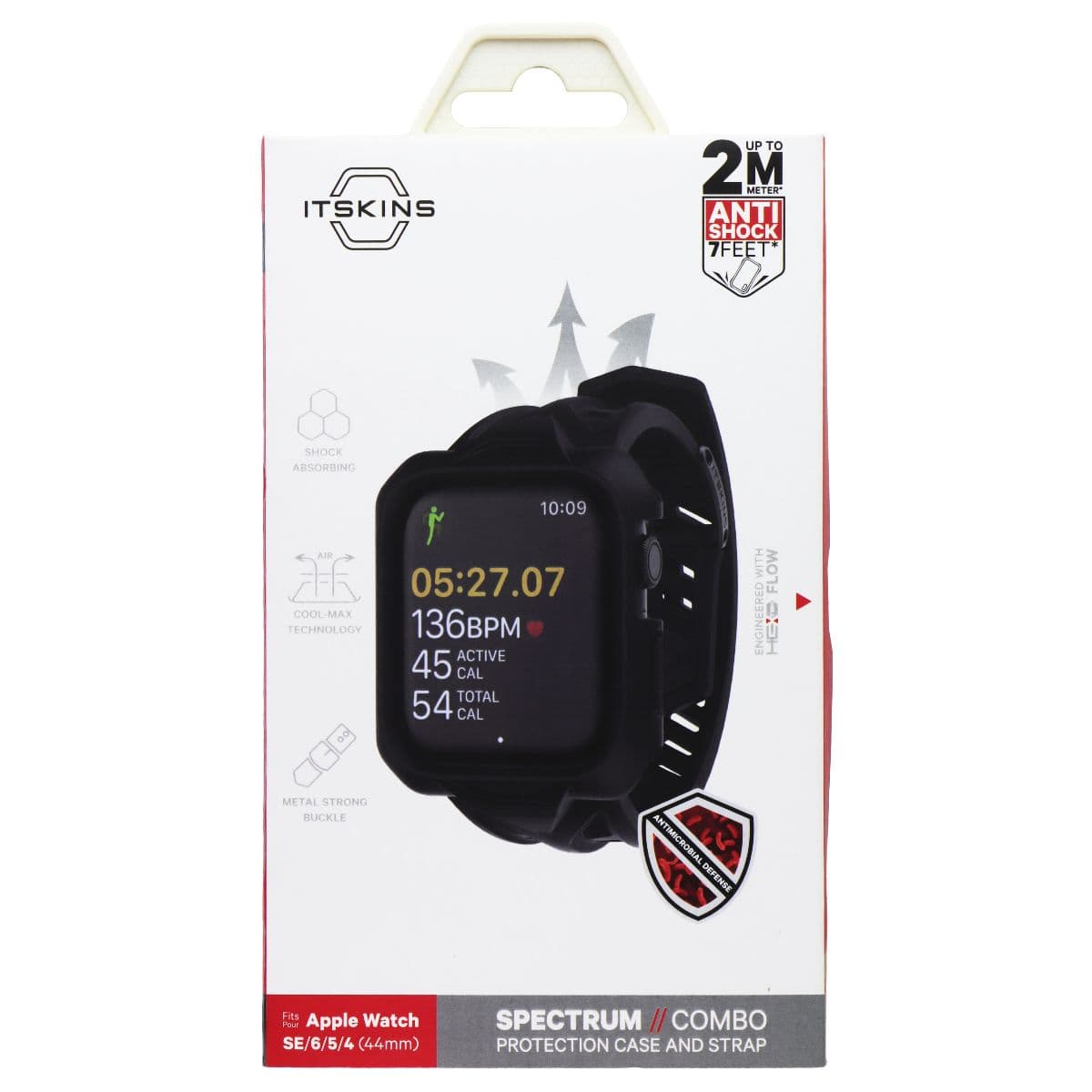 ITSKINS Spectrum // Combo Case for Apple Watch Series SE/6/5/4 (44mm) - Black image 1