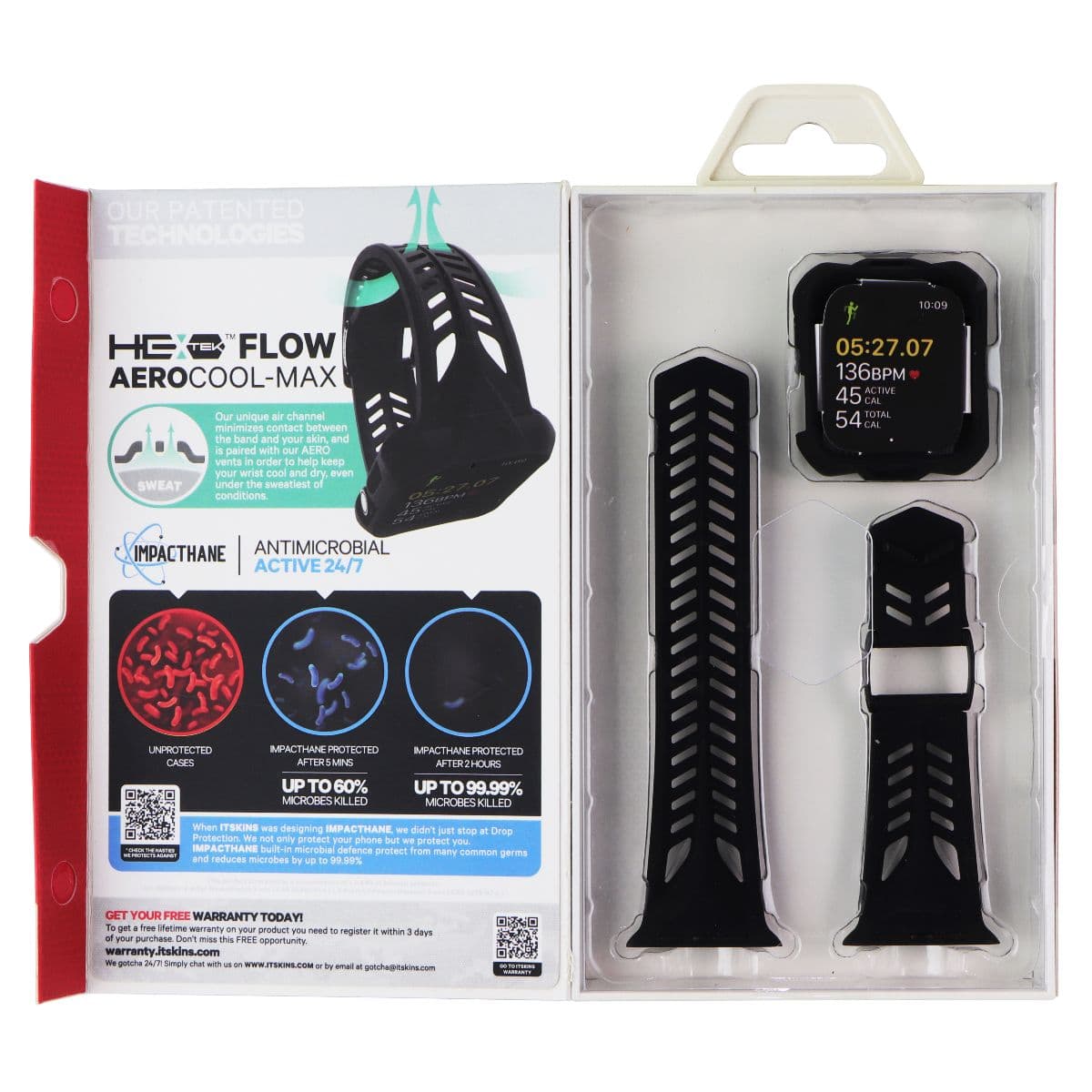 ITSKINS Spectrum // Combo Case for Apple Watch Series SE/6/5/4 (44mm) - Black image 3