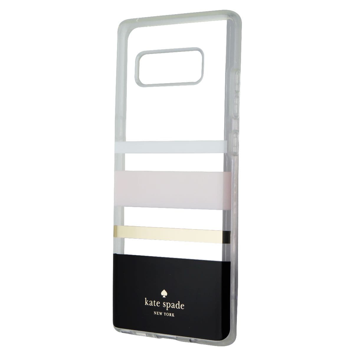 Kate Spade Flexible Hardshell Case for Galaxy Note8 - Pink/Gold/Blk/Clear Stripe image 1