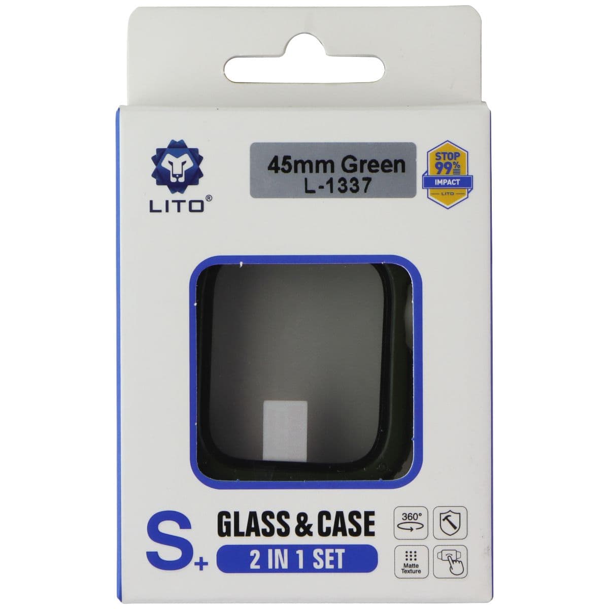 LITO S+ Glass & Rugged Case for Apple Watch Series 9/8/7 (45mm) - Green (L-1337) image 1