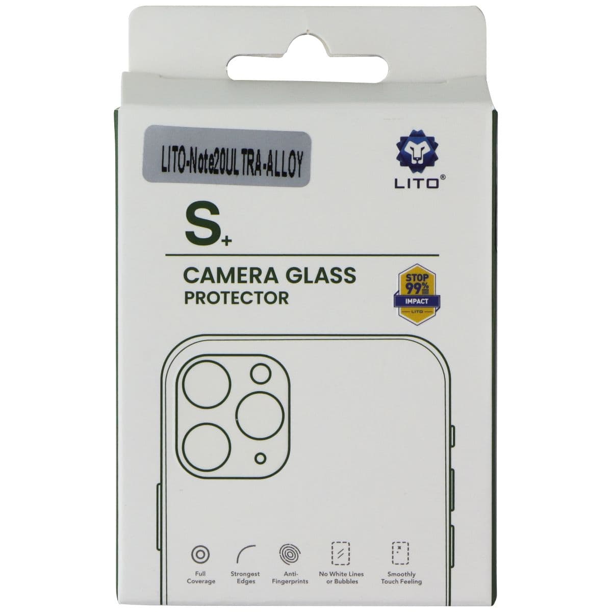 LITO S+ Camera Glass Protector for Samsung Galaxy Note20 Ultra 5G - Black image 1